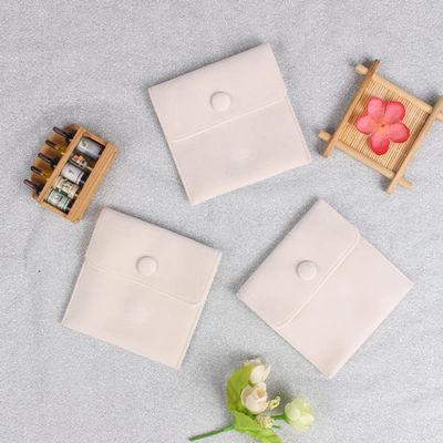 SAMEZA 10pcs/Lot Jewellery Pouch Packaging Bag Soft Velvet Gift Bracelet Necklace Earrings Rings Storage Button Velvet Bag,Beige,7x7