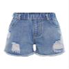 easyforever Kids Girls Ripped Denim Shorts Frayed Raw Hem Summer Shorty Shorts Elastic Waist Jean Shorts Blue 6-7 Years view 1