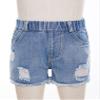 easyforever Kids Girls Ripped Denim Shorts Frayed Raw Hem Summer Shorty Shorts Elastic Waist Jean Shorts Blue 6-7 Years view 2