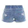 easyforever Kids Girls Ripped Denim Shorts Frayed Raw Hem Summer Shorty Shorts Elastic Waist Jean Shorts Blue 6-7 Years view 3