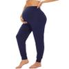 WiWi Women's Viscose from Bamboo Maternity Pants Soft Over The Belly Pregnancy Leggings High Waist Stretchy Bottoms S-XL, Navy, Small view 4