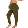 WiWi Women's Viscose from Bamboo Maternity Pants Soft Over The Belly Pregnancy Leggings High Waist Stretchy Bottoms S-XL, Dark Army Green, Small view 4