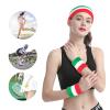 3pcs Striped Cotton Terry Cloth Sweatbands Set Stretchy Soft Headband & Wristbands Comfy Elastic Athletic Sports Band for Men Women Boys Girls, Running, Gym, Yoga, Working Out, Tennis view 2