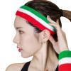 3pcs Striped Cotton Terry Cloth Sweatbands Set Stretchy Soft Headband & Wristbands Comfy Elastic Athletic Sports Band for Men Women Boys Girls, Running, Gym, Yoga, Working Out, Tennis view 4