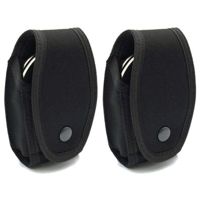2 Pcs Handcuff Holster, Law Enforcement Cuff Holder Hand Cuff Pouch, Handcuff Case Fit Asp Handcuff, Hinged Handcuff, Chain Handcuff, Compatible MOLLE/Various Work Belts (Flap Top+Copper Snap)