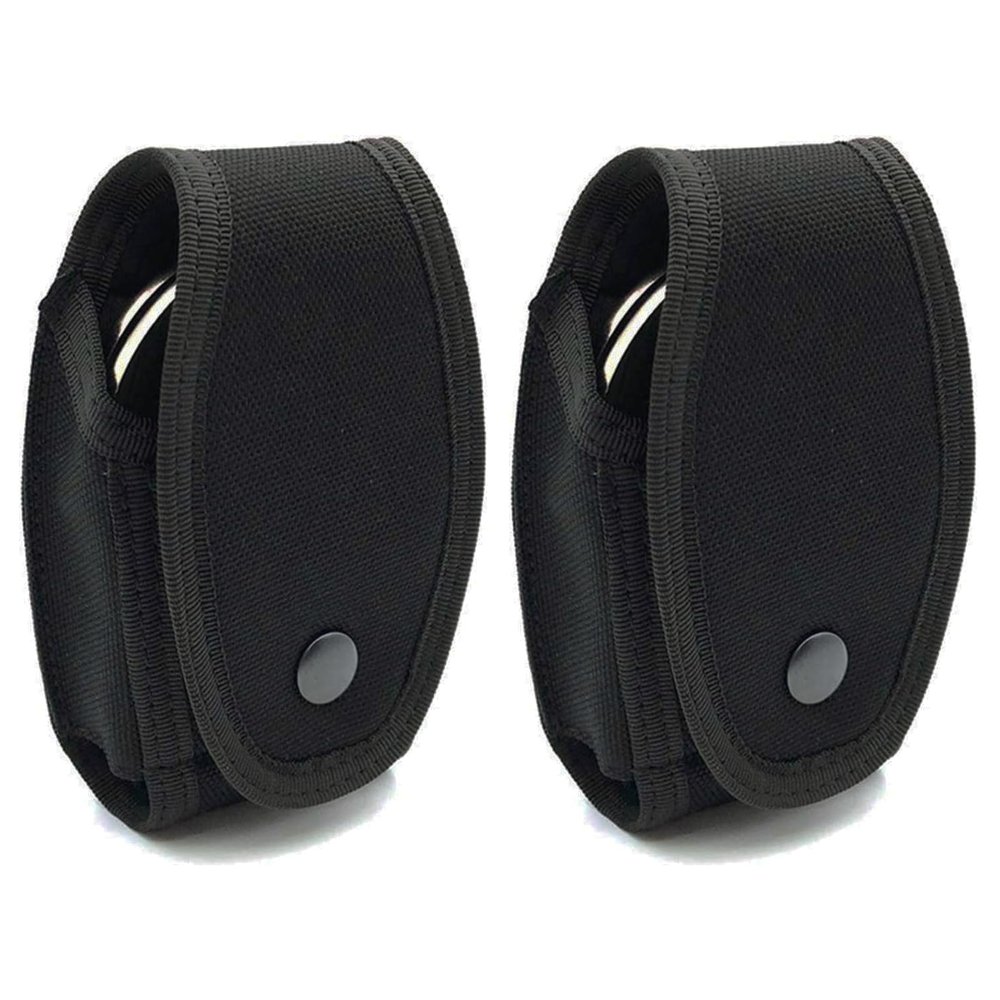 2 Pcs Handcuff Holster, Law Enforcement Cuff Holder Hand Cuff Pouch, Handcuff Case Fit Asp Handcuff, Hinged Handcuff, Chain Handcuff, Compatible MOLLE/Various Work Belts (Flap Top+Copper Snap)