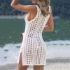 Crochet Cover Ups Boho Bathing Suit Cover Ups Womens Floral Print Cardigan Sheer Swimsuit Coverup Bikini Coverup Knit Summer Outfits Beach Resort Wear view 4