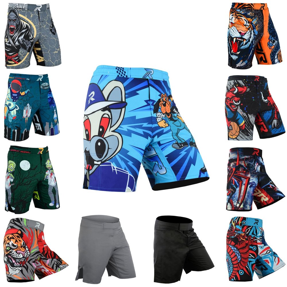 Roar Kids Mixed Martial Arts MMA Shorts BJJ Cross Training Gym Boxing Grappling Kickboxing Muay Thai Workout Shorts (Y-Medium, SkyBlue)