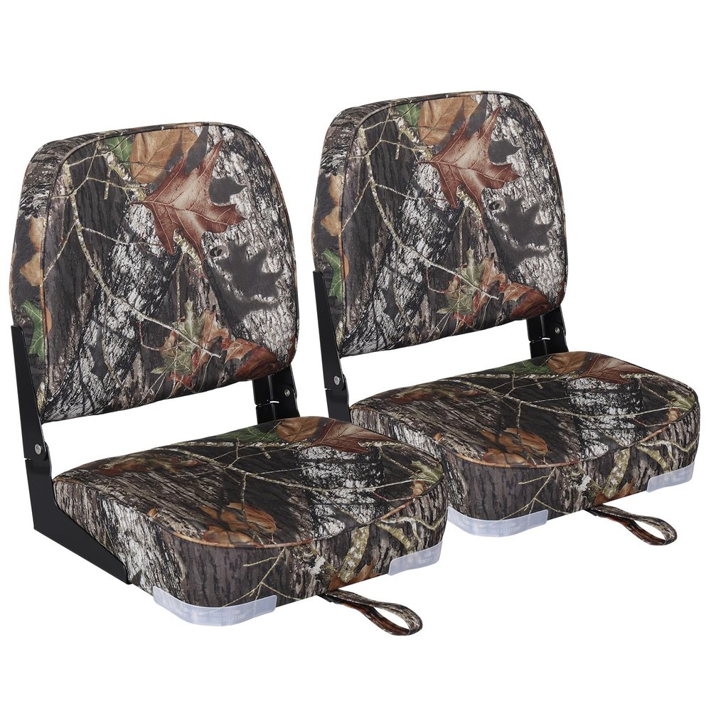 Leader Accessories A Pair of Camo Folding Fishing Boat Seat 2 Seats (Camo)
