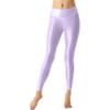 iiniim Women's Glossy Oil Yoga Pants Tights Training Sports Fitness Leggings Pantyhose High Waist Pants Purple X-Large view 1