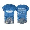 Be Kind The World is A Better Place with You Tshirt Love Like Jesus Tshirt On The Back Shirt Love Like Jesus Tshirt On The Back Casual Positive Saying Shirt V-Neck Tee Tops Bible Plus Size 4XL Blue view 1