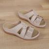 oiangi Orthopedic Sandals for Women Arch Support Summer Comfortable Wedge Fish Mouth Open Toe Flower Embroidery Slip on Slides Ladies Casual Shoes Slippers view 2