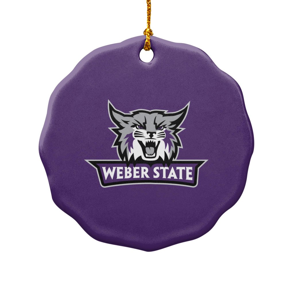 GRAPHICS & MORE Weber State University Primary Logo Porcelain Scalloped Holiday Christmas Tree Ornament - 2.8" (7.1 cm)
