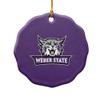 GRAPHICS & MORE Weber State University Primary Logo Porcelain Scalloped Holiday Christmas Tree Ornament - 2.8" (7.1 cm) view 1