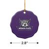 GRAPHICS & MORE Weber State University Primary Logo Porcelain Scalloped Holiday Christmas Tree Ornament - 2.8" (7.1 cm) view 3