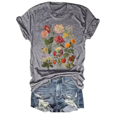Cottagecore Vintage Flowers T-Shirt Vintage Botanical Wildflowers T-Shirt Boho Wildflower Shirt Plant Lover Gift Women Florist Tshirt Gardener Gift Plants Gardening Aesthetic Shirt