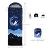 Axolotl Moon Stars Forest Cat Camping Lightweight Warm Portable Waterproof Sleeping Bag with Compression Sack for Backpacking Hiking, Blue, Adults view 3