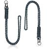 Frienda 2 Set Heavy Duty Paracord Lanyard Necklace Whistles Strap Braided 550 Keychain Lanyard for Outdoor Activities (Black, Blue, White) view 1