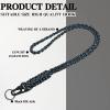 Frienda 2 Set Heavy Duty Paracord Lanyard Necklace Whistles Strap Braided 550 Keychain Lanyard for Outdoor Activities (Black, Blue, White) view 3