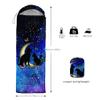 Axolotl Moon Cat Sleeping Bag for Kids Adult Boys Girls,3 Season Lightweight Warm Portable Outdoor Indoor,Waterproof Cold Weather Sleeping Bag with Compression Sack for Camping Backpacking Hiking,Blue view 3