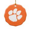 GRAPHICS & MORE Clemson University Primary Logo Porcelain Scalloped Holiday Christmas Tree Ornament - 2.8" (7.1 cm) view 1