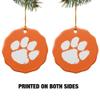 GRAPHICS & MORE Clemson University Primary Logo Porcelain Scalloped Holiday Christmas Tree Ornament - 2.8" (7.1 cm) view 2