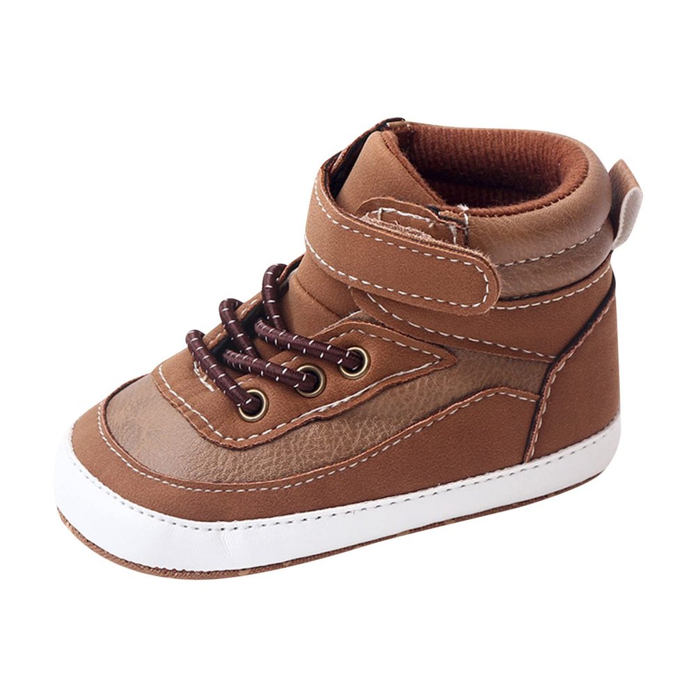 Spring and Summer Children Infant Toddler Shoes Boys and Girls Sports Shoes Flat Bottom High Top Girls (Brown, 5 Infant)