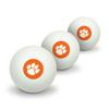 Clemson University Primary Logo Novelty Table Tennis Ping Pong Ball 3 Pack view 1