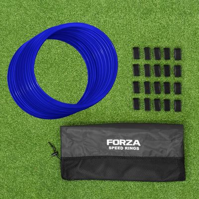 FORZA Agility Rings [Pack of 12] | Soccer Training Equipment | Multi-Sport Agility Ring Set | Speed Ladder Agility Hurdles | Football Training Equipment (Electric Blue)