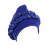 African Women Turban Cap Black Women Sequins Headscarf Twisted Braid Wrap Hat Cancer Muslim Headwrap (Blue #3, One Size) view 1