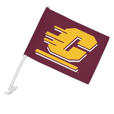 Central Michigan University Logo Car Truck Flag with Window Clip On Pole Holder - Left Driver Side