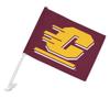 Central Michigan University Logo Car Truck Flag with Window Clip On Pole Holder - Left Driver Side view 1