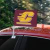 Central Michigan University Logo Car Truck Flag with Window Clip On Pole Holder - Left Driver Side view 2