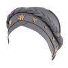 African Women Turban Cap Black Women Sequins Headscarf Twisted Braid Wrap Hat Cancer Muslim Headwrap (Grey #1, One Size) view 1