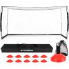 Storgem Soccer Goal,Soccer Net,Soccer Goals for Backyard,with Bow Frame,Collapsible Metal Base and 15 Training Cones (8x6Ft) view 1