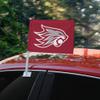 California State University Chico Primary Logo Car Truck Flag with Window Clip On Pole Holder - Left Driver Side view 2