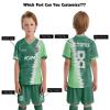 ORKY Kid Custom Soccer Jersey, Boy Personalize Name Futbol Shirt Short Set, Girl Tournament Match Uniform (Green 160cm) view 4
