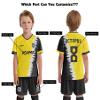 ORKY Kid Custom Soccer Jersey, Boy Personalize Name Futbol Shirt Short Set, Girl Tournament Match Uniform (Yellow 130cm) view 4