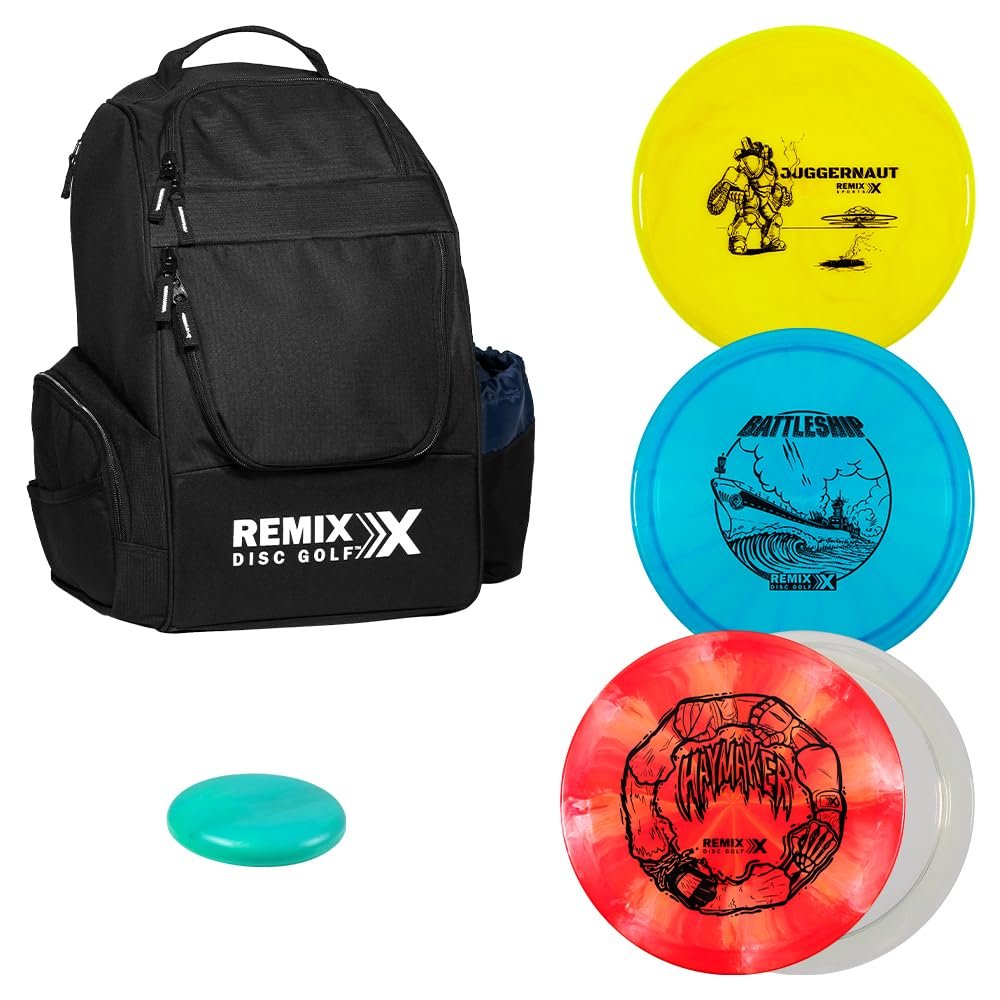 Remix Disc Golf Deluxe Backpack + 4-Disc Set