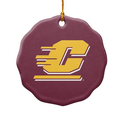 GRAPHICS & MORE Central Michigan University Logo Porcelain Scalloped Holiday Christmas Tree Ornament - 2.8" (7.1 cm)