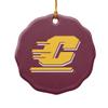 GRAPHICS & MORE Central Michigan University Logo Porcelain Scalloped Holiday Christmas Tree Ornament - 2.8" (7.1 cm) view 1