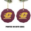GRAPHICS & MORE Central Michigan University Logo Porcelain Scalloped Holiday Christmas Tree Ornament - 2.8" (7.1 cm) view 2