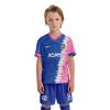 ORKY Kid Custom Soccer Jersey, Boy Personalize Name Futbol Shirt Short Set, Girl Tournament Match Uniform (Blue 160cm) view 1