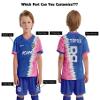ORKY Kid Custom Soccer Jersey, Boy Personalize Name Futbol Shirt Short Set, Girl Tournament Match Uniform (Blue 160cm) view 4