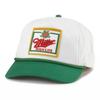 AMERICAN NEEDLE Miller High Life Beer Roscoe Adjustable Snapback Baseball Hat (23008A-MHL-WHKL) White/Kelly Green view 1