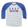 500 LEVEL Jon Gray 3/4 Sleeve T-Shirt (Baseball Tee, XXX-Large, Royal/Ash) - Jon Gray Texas Font view 1