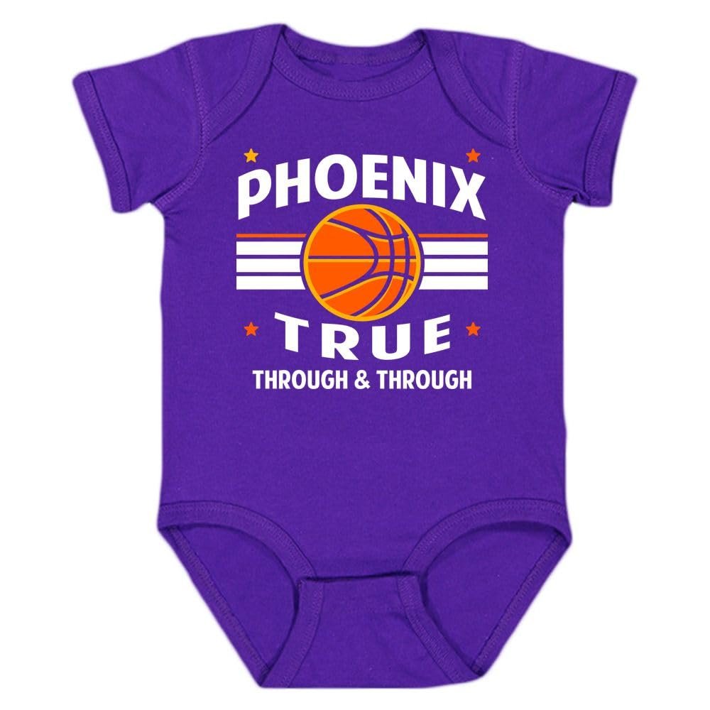 Phoenix Retro Team Kid's Bodysuit for Basketball Fans (Purple, 6M)