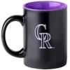 Boelter Brands Two Toned Matte Black Coffee Mug, MLB Team Logo with Inner Team Color (Colorado Rockies) view 1