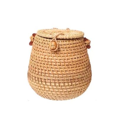 ECHEFS Rattan weave bag, retro casual vacation bag, hollow out mini bag, woven shoulder messenger bag