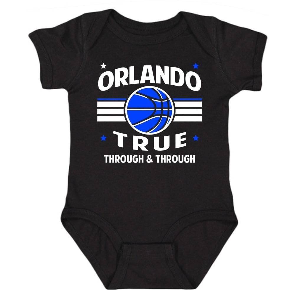 Xtreme Apparrel Orlando Retro Team Kid's Bodysuit for Basketball Fans (Black, 24M)